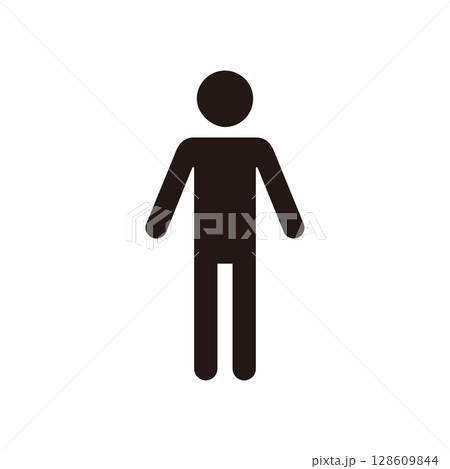 手を広げる人のピクトグラムアイコン 128609844