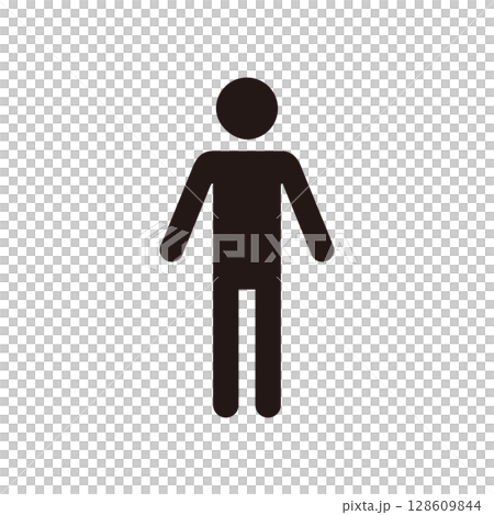 手を広げる人のピクトグラムアイコン 128609844