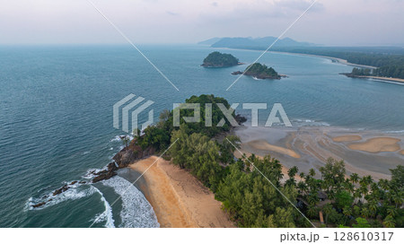 Aerial view of The pristine nature at Koh Phra Thong Phang Nga Aerial view of The pristine nature at Koh Phra Thong Phang Nga 128610317