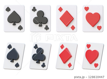 Cartoon Style playing card set 3D graphic 128610447