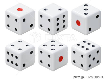 cartoon style game dice 3D graphic cartoon style game dice 3D graphic 128610501