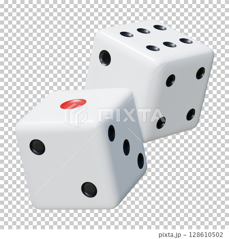 cartoon style game dice 3D graphic 128610502