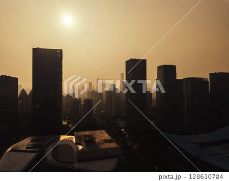 Aerial view of landscape in shenzhen city, China 128610784