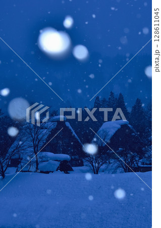 岐阜県 冬の白川郷 岐阜県 冬の白川郷 128611045