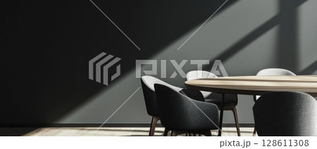 Modern Round Table Set in Contemporary Conference Room Modern Round Table Set in Contemporary Conference Room 128611308