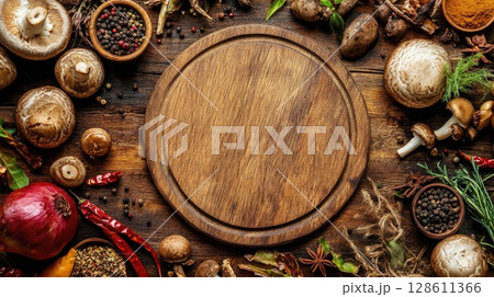 Fresh Ingredients for Cooking and Preparation 128611366