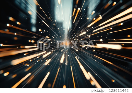 Dynamic Radial Lines with Light Particles Effect Dynamic Radial Lines with Light Particles Effect 128611442