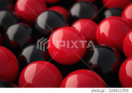 A bunch of red and black balls A bunch of red and black balls 128611765