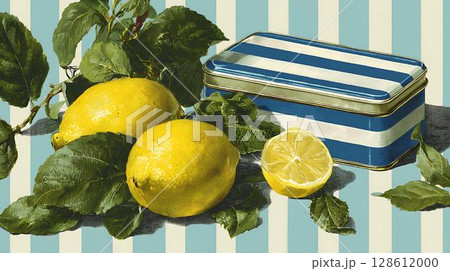 citrus in a glass jar on a blue background 128612000