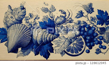 seamless pattern with cute cartoon sweet fruit 128612045