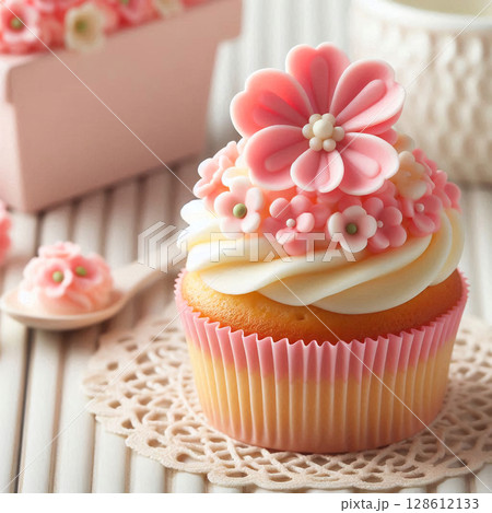 ふんわり花ケーキ 128612133