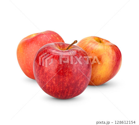 Cameo apples isolated on white background. Cameo apples isolated on white background. 128612154