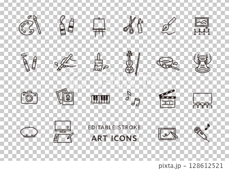 Art related icon set (monochrome) 128612521