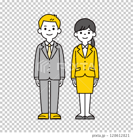 尋找工作的年輕男女全身插圖素材集_向量 尋找工作的年輕男女全身插圖素材集_向量 128612821