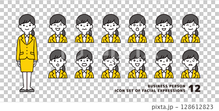 Avatar icon material set of various facial expressions of young women looking for a job_vector Avatar icon material set of various facial expressions of young women looking for a job_vector 128612823