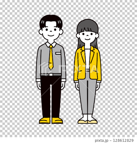 Full-body illustration material set of young men and women business people_vector Full-body illustration material set of young men and women business people_vector 128612829