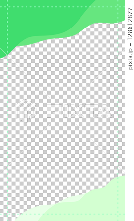 Green wavy corner and dashed vertical frame 9:16 Green wavy corner and dashed vertical frame 9:16 128612877