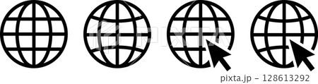 インターネットラインアートアイコン 128613292