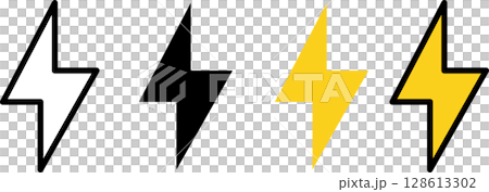 Lightning strike icon 03 128613302