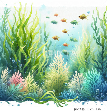 水彩の海に生きるものたち 水彩の海に生きるものたち 128613600