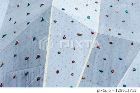 Modern climbing wall in Lhasa city,Tibet, China 128613713