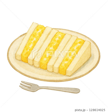 【喫茶店】たまごサンドのイラスト 128614025