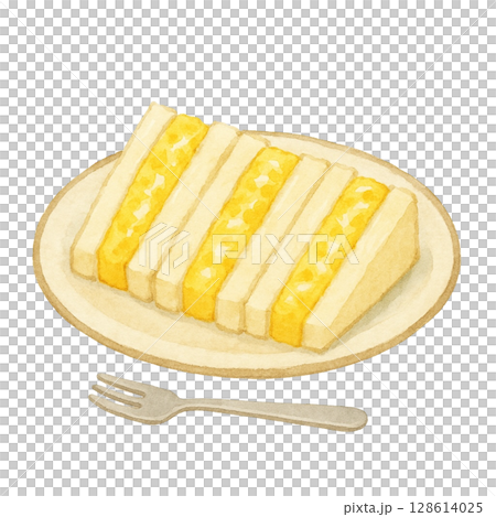 [Coffee shop] Egg sandwich illustration 128614025