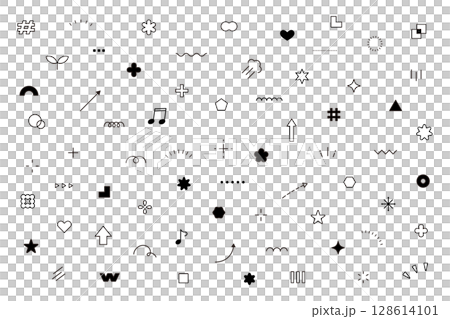 Decoration, decoration, simple, illustration, vector, material, set, arrow, heart, line drawing, symbol, icon 128614101