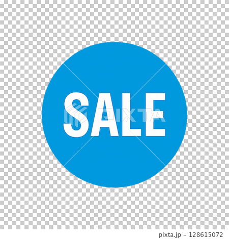 Blue pop icon to highlight sales, blue circular SALE mark, simple and eye-catching sale display Blue pop icon to highlight sales, blue circular SALE mark, simple and eye-catching sale display 128615072