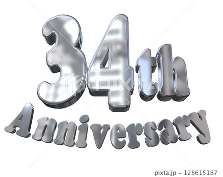 3DCG文字「34th Anniversary/34周年マークキラキラ」 128615187