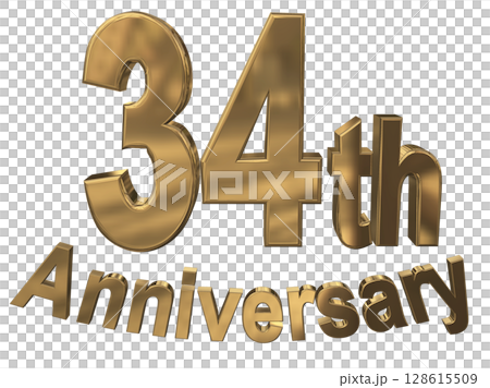 3DCG文字“34週年/34週年紀念馬克·斯帕克” 3DCG文字“34週年/34週年紀念馬克·斯帕克” 128615509