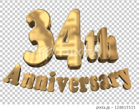 3DCG文字「34th Anniversary/34周年マークキラキラ」 3DCG文字「34th Anniversary/34周年マークキラキラ」 128615515