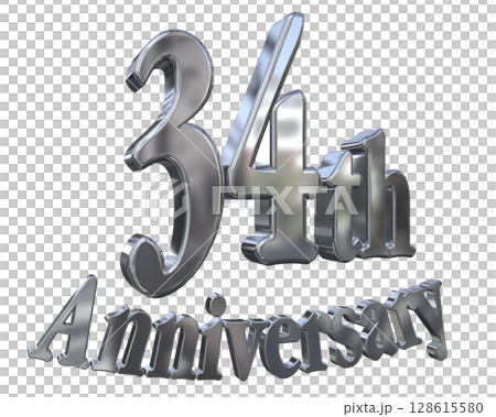 3DCG text "34th Anniversary/34th Anniversary Mark Sparkle" 3DCG text "34th Anniversary/34th Anniversary Mark Sparkle" 128615580