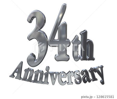 3DCG文字「34th Anniversary/34周年マークキラキラ」 3DCG文字「34th Anniversary/34周年マークキラキラ」 128615581