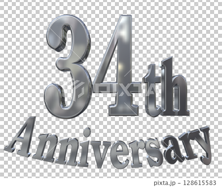 3DCG文字「34th Anniversary/34周年マークキラキラ」 3DCG文字「34th Anniversary/34周年マークキラキラ」 128615583