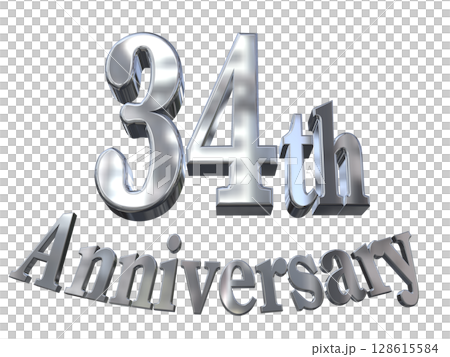 3DCG文字“34週年/34週年紀念馬克·斯帕克” 3DCG文字“34週年/34週年紀念馬克·斯帕克” 128615584