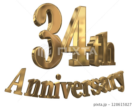 3DCG文字「34th Anniversary/34周年マークキラキラ」 3DCG文字「34th Anniversary/34周年マークキラキラ」 128615827