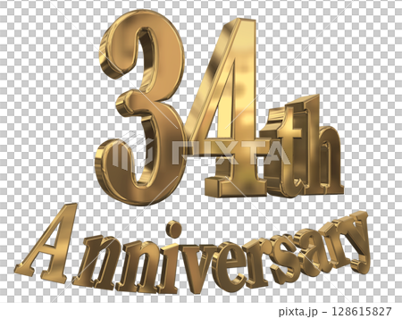 3DCG文字「34th Anniversary/34周年マークキラキラ」 3DCG文字「34th Anniversary/34周年マークキラキラ」 128615827