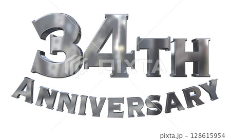 3DCG文字「34th Anniversary/34周年マークキラキラ」 128615954