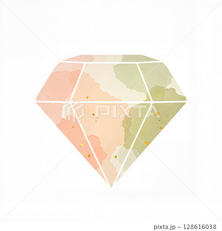 Pastel diamond design with gold and olive accents, elegance and beauty 128616038