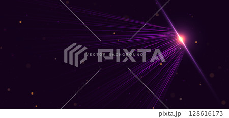 Purple rays glowing on dark background. Speed motion moving concept. 128616173