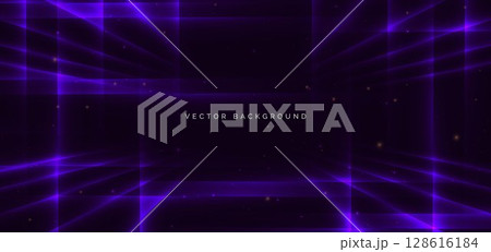 Abstract modern geometric purple glowing diagonal light rays background. Abstract modern geometric purple glowing diagonal light rays background. 128616184