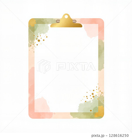 Soft pastel clipboard design with gold accents, creative inspiration Soft pastel clipboard design with gold accents, creative inspiration 128616250