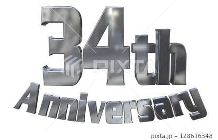 3DCG文字「34th Anniversary/34周年マークキラキラ」 3DCG文字「34th Anniversary/34周年マークキラキラ」 128616348