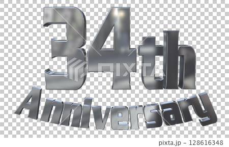 3DCG文字「34th Anniversary/34周年マークキラキラ」 3DCG文字「34th Anniversary/34周年マークキラキラ」 128616348