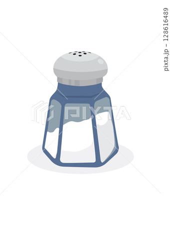Glass salt shaker stock illustration 128616489