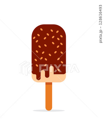 Ice cream on a stick in chocolate with sprinkles stock illustration Ice cream on a stick in chocolate with sprinkles stock illustration 128616493