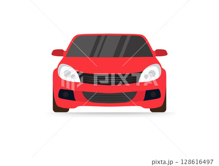 Red sport car front view stock illustration 128616497