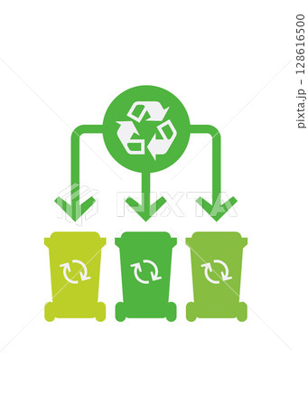 Waste recycling line color icon. 128616500