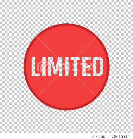 The eye-catching red LIMITED mark, the red limited edition pop for sales, and the highlighted limited edition label design 128616542